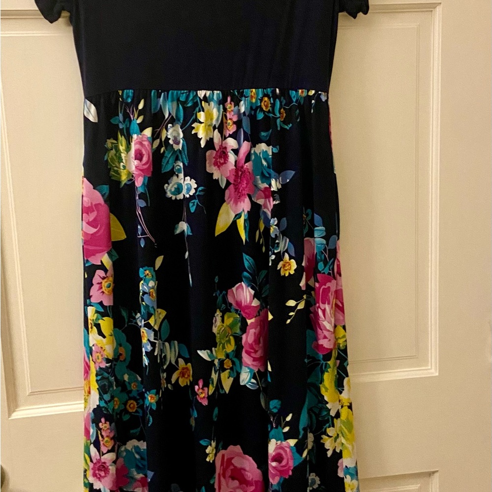 Pink and Yellow Flutter Sleeve Sundress